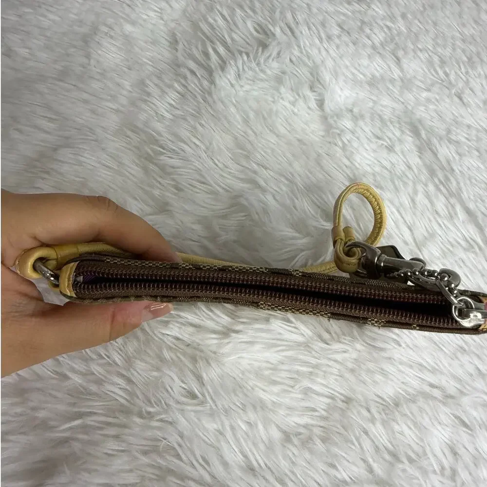 COACH Signature Brown Wristlet